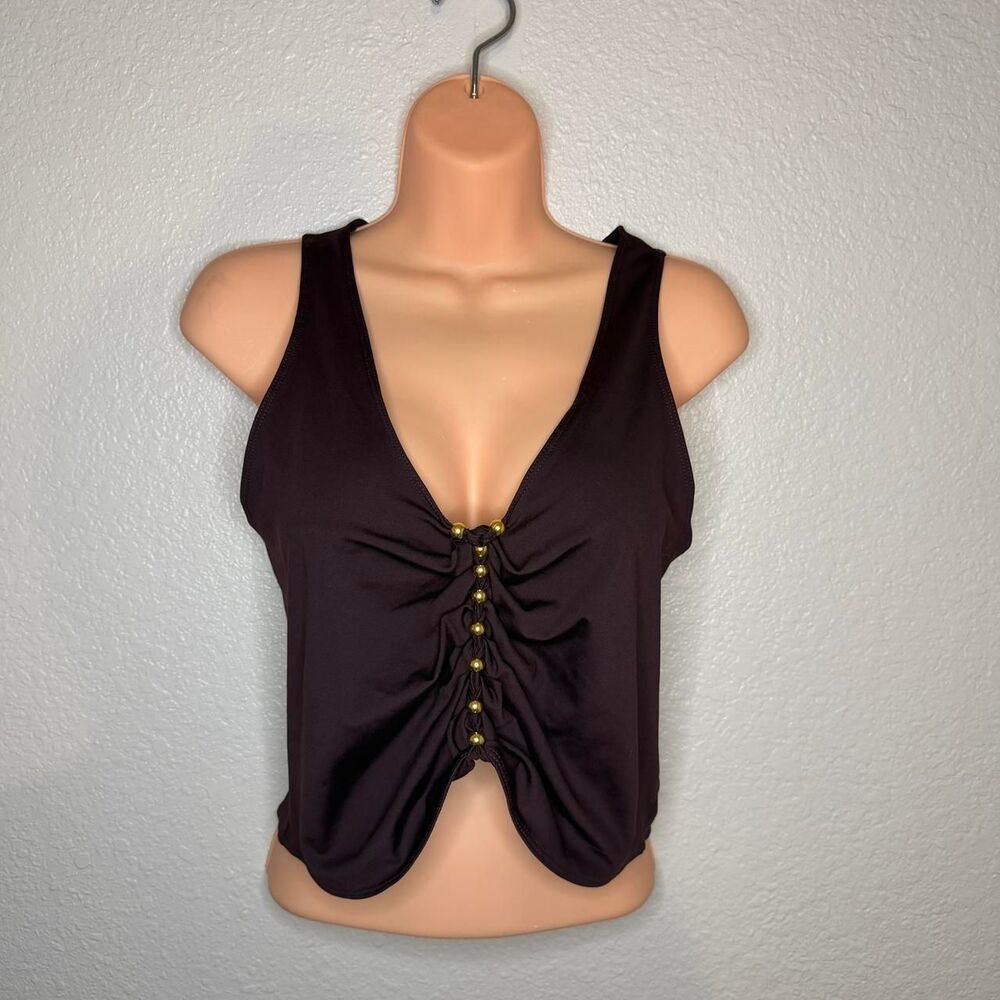 H&M Women's Dark Brown Crop-top